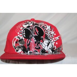 DISNEY PARKS Mickey Mouse Red Graffiti Hat‎ Adult Size Redstrom Embroidery Cap